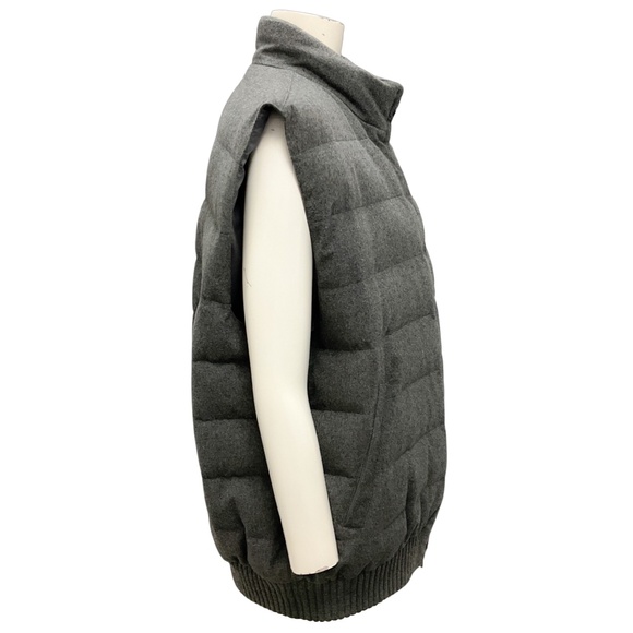 LORO PIANA MEN'S GREY REVERSIBLE STORM SYSTEM RAIN & WIND PROTECTION VEST - Picture 5 of 10